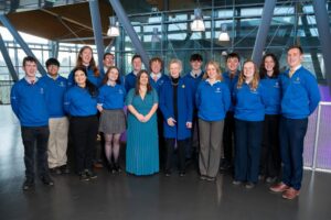A photo of the PolSoc Committee with former president Mary Robinson at the Jean Kennedy Smith and HLM award ceremony